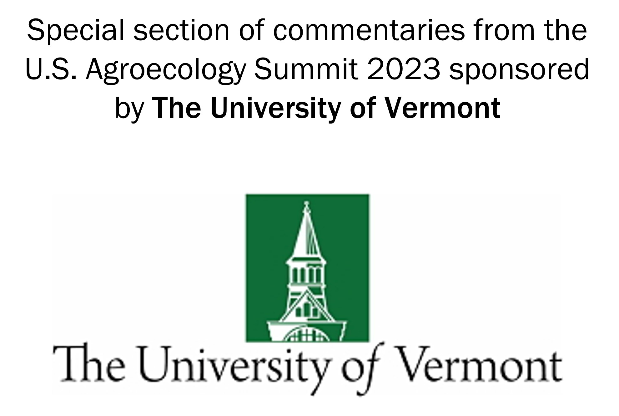 Special section sponsored by the Univesity of Vermont