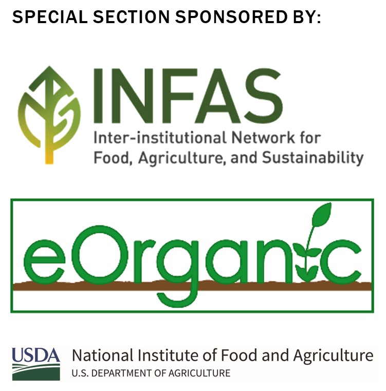 Special section logo (INFAS, eOrganic, and USDA NIFA)